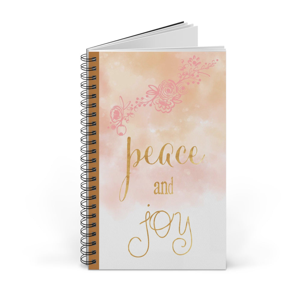 Peace and Joy Spiral Journal, Inspirational Notebook, Motivational Gift, Office Supplies, Creative Writing Journal, Self-Care Planner, [...]