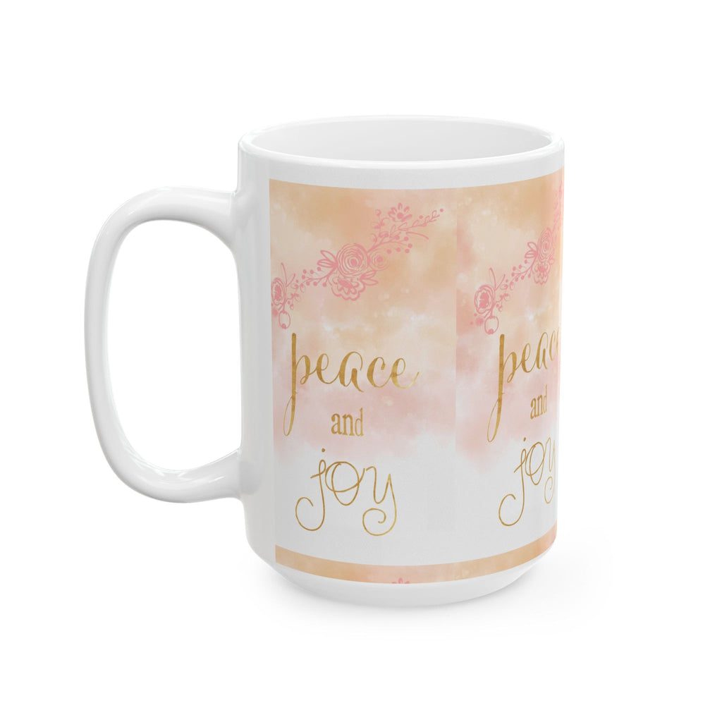 Peace and Joy Ceramic Mug | Inspirational Drinkware for Coffee Lovers | Gift for Holidays, Celebrations, & Self-Care