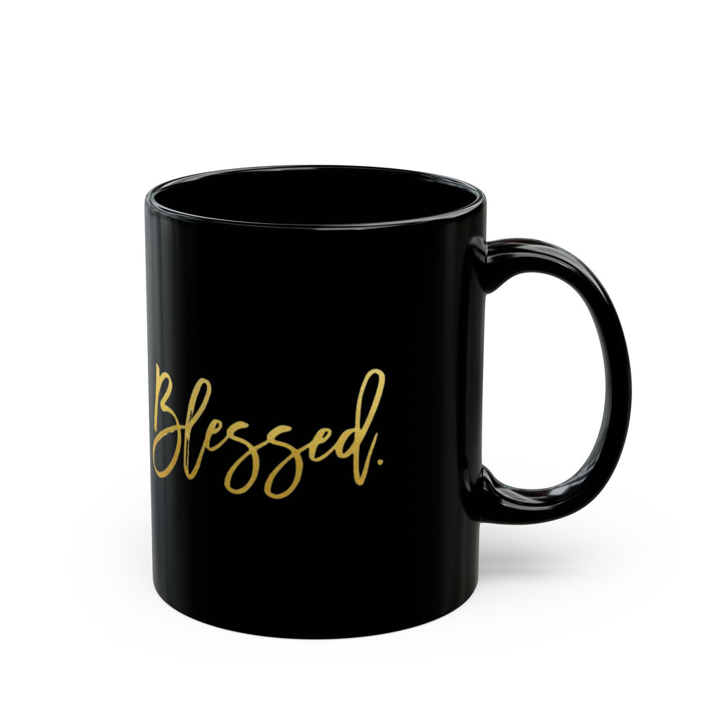 Blessed Black Mug - Perfect Gift for Home, Office, or Events, Coffee Lovers, Relaxation, Inspirational Decor