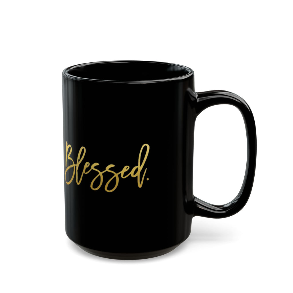 Blessed Black Mug - Perfect Gift for Home, Office, or Events, Coffee Lovers, Relaxation, Inspirational Decor