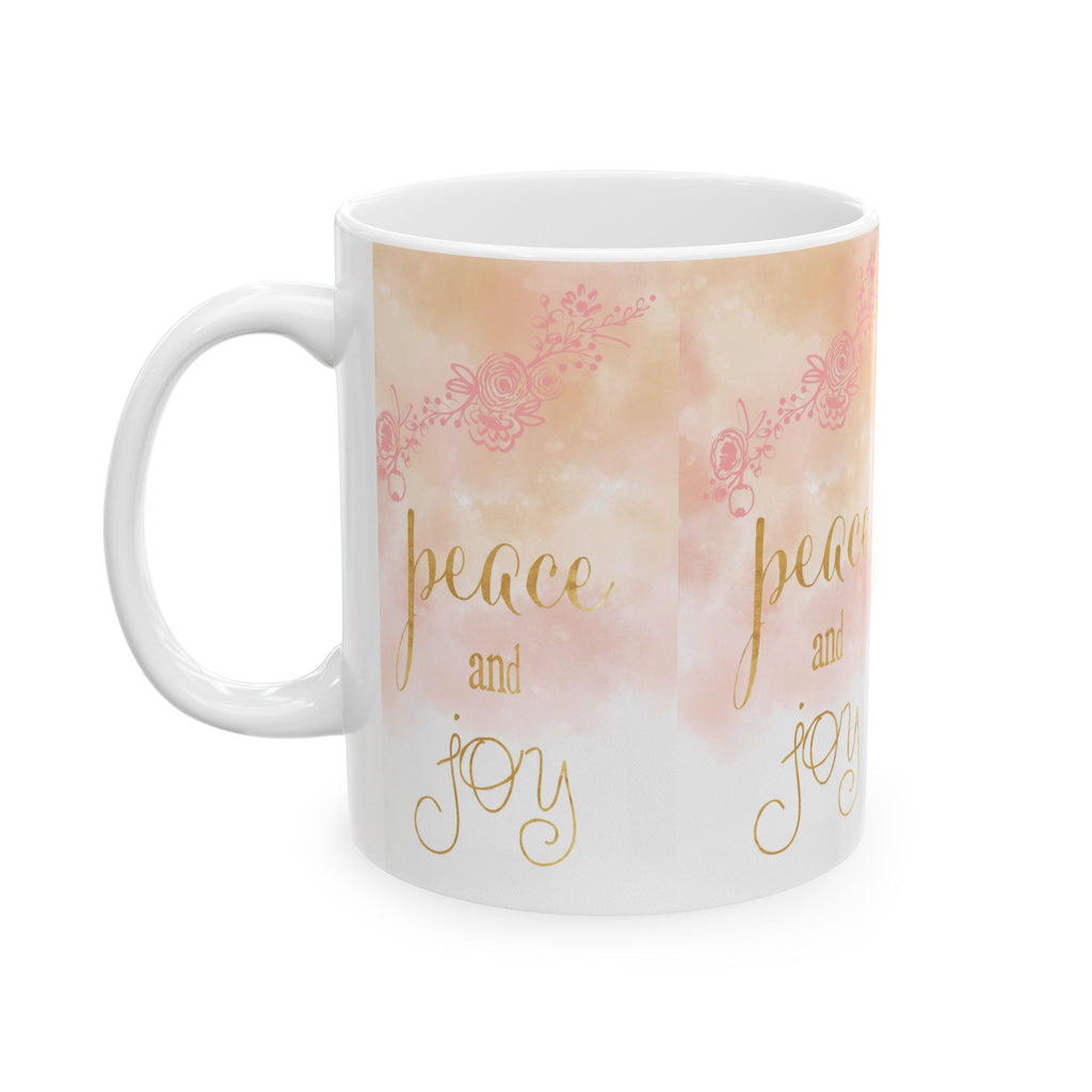 Peace and Joy Ceramic Mug | Inspirational Drinkware for Coffee Lovers | Gift for Holidays, Celebrations, & Self-Care
