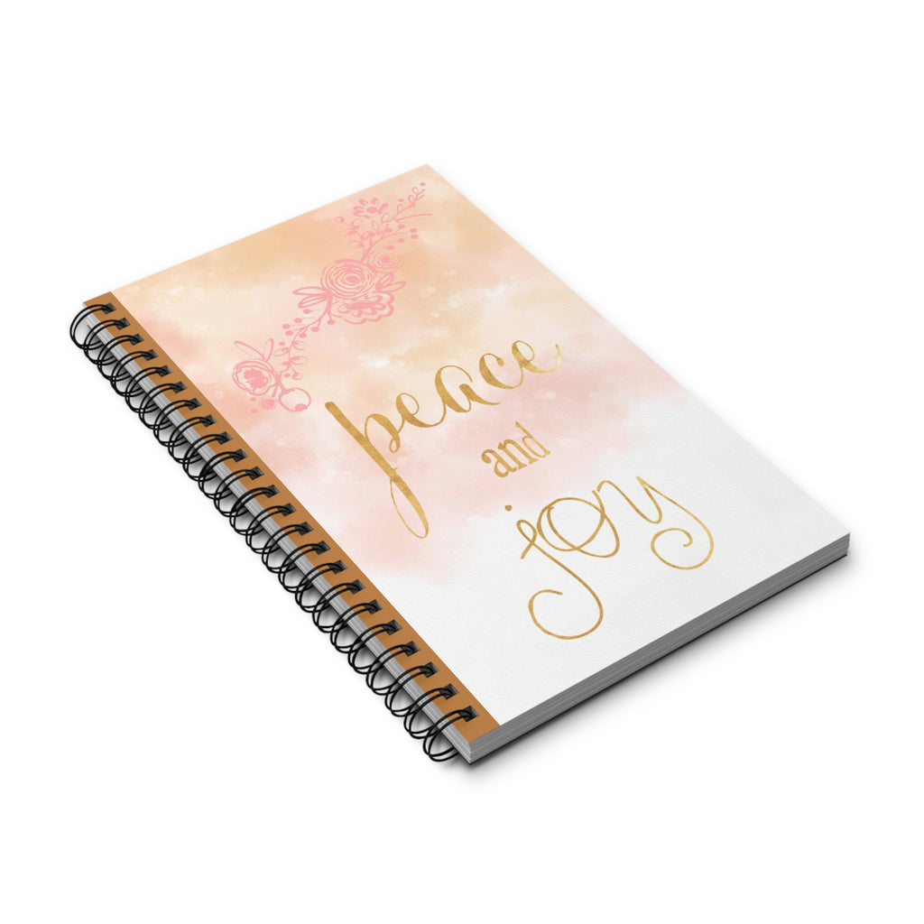 Peace and Joy Spiral Journal, Inspirational Notebook, Motivational Gift, Office Supplies, Creative Writing Journal, Self-Care Planner, [...]
